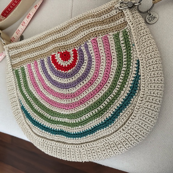 THE SAK MULTI COLOR RYDER CROCHETED BOHO  CROSSBODY BAG EUC - Picture 11 of 14